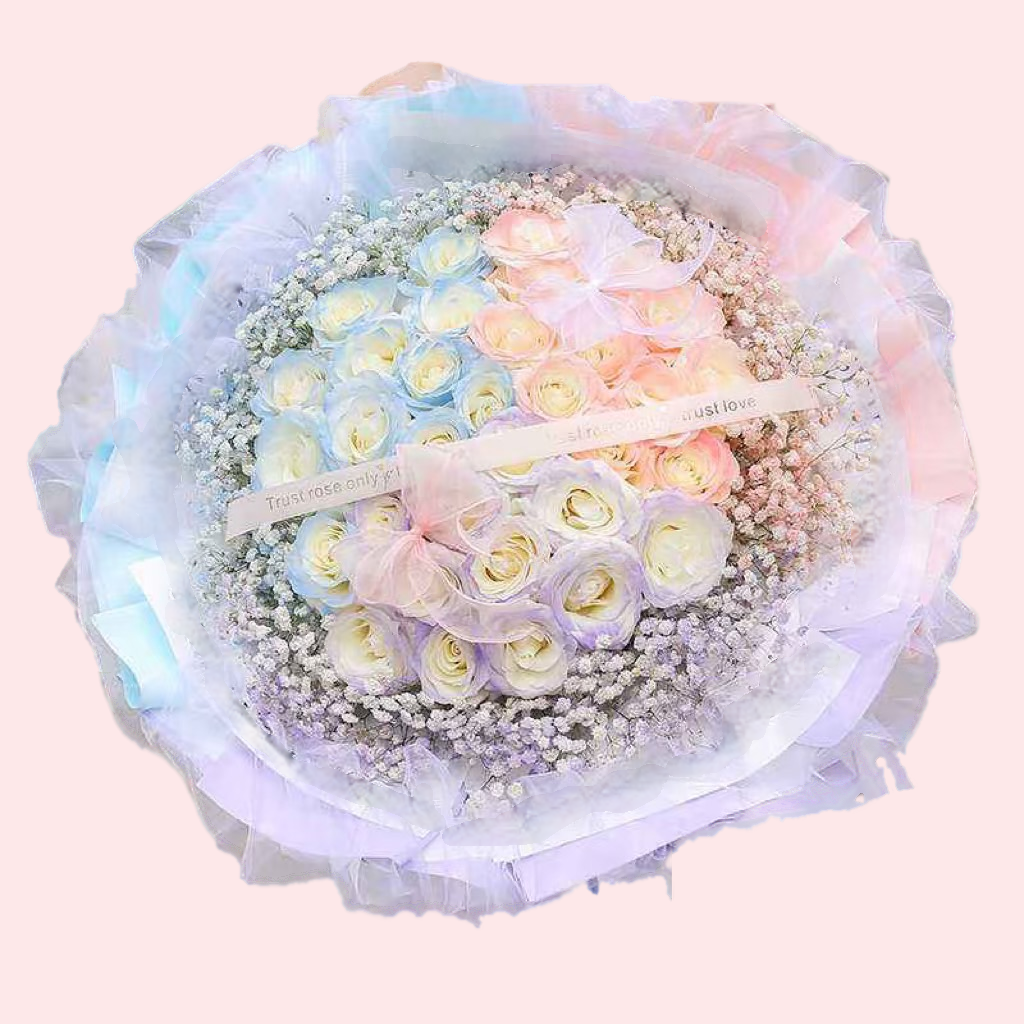 33朵噴3色玫瑰花花束