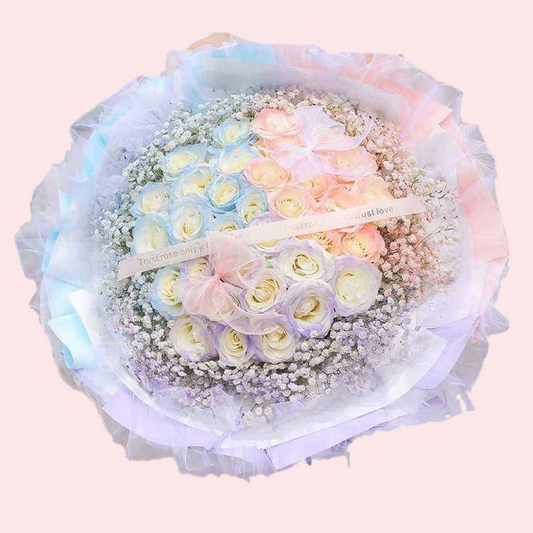 33朵噴3色玫瑰花花束