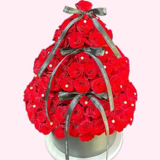 99枝紅玫瑰花聖誕樹